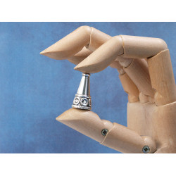 Large Cone Bead Cap, 23mm, antiqued silver