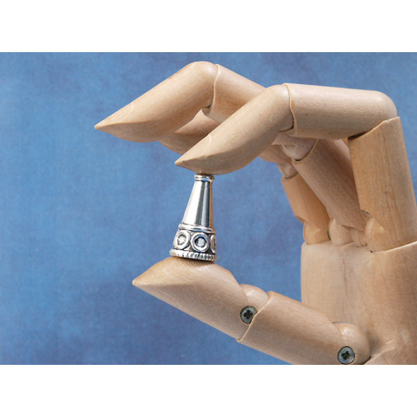 Large Cone Bead Cap, 23mm, antiqued silver