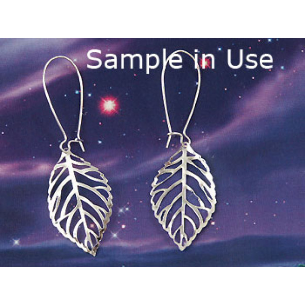 35x20mm Filigree Leaf, silver plate, per 20