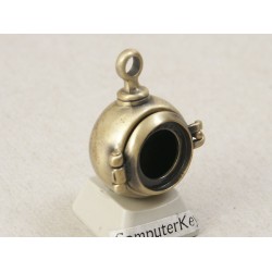 Porthole locket, with 12mm bezel setting, antiqued bronze plate