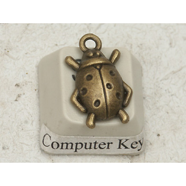 Charm, Ladybird, ant. bronze, bag of 20