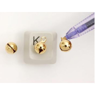 Charm, Bell, light gold, per 5