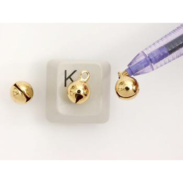 Charm, Bell, light gold, per 5