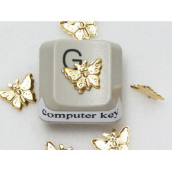BULK PACK 16 Craft Charms, Stamped tiny butterfly charm, no hole, per 15