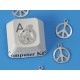 BULK PACK 20 Charms, Stamped tiny peace charm, white bronze 8mm, per 20