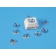 BULK PACK 20 Charms, Stamped tiny peace charm, white bronze 8mm, per 20