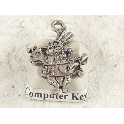 White Rabbit charm, NF ant. silver, 26mm, bag of 10