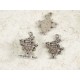 White Rabbit charm, NF ant. silver, 26mm, bag of 10