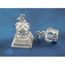 Charm, Crown, 12x20mm, silver plate