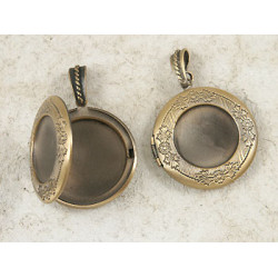SECONDS Locket with 20mm bezel centre, antiqued bronze