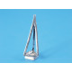 Pendant connector, triangle, 70mm, NF antiqued silver