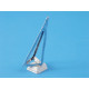Pendant connector, triangle, 70mm, NF antiqued silver