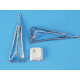 Pendant connector, triangle, 70mm, NF antiqued silver