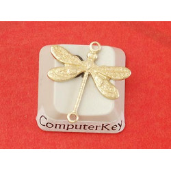 Brass Dragonfly connector, 2 loops 17mm, each