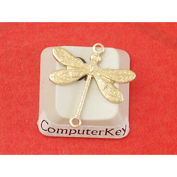 Brass Dragonfly connector, 2 loops 17mm, each