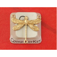 Brass Dragonfly connector, 3 loops 17x16mm, each