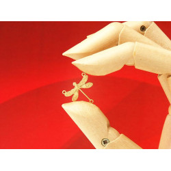 Brass Dragonfly connector, 3 loops 17x16mm, each