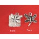 Cute antiqued silver dragonfly charm/pendant 22x19mm