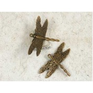 Dragonfly pendant, antiqued bronze, 28x36mm