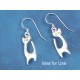 Charm, cute wee Cat, antiqued silver, 24x9mm