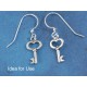 Mini Key charm, 15mm long, antiqued silver, bag of 50