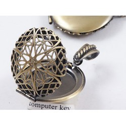 Filigree locket, antique bronze 27mm