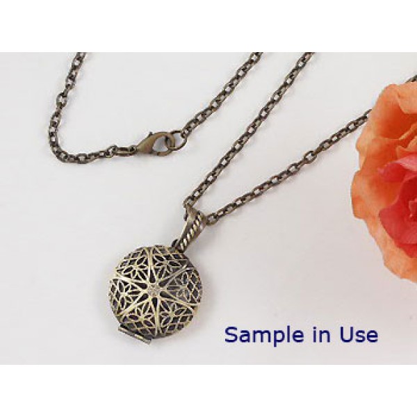 Filigree locket, antique bronze 27mm