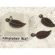 Charm, leaf, 15mm antiqued copper, per 20