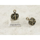 Charm, Crown, 11x15mm, NF antiqued bronze plate