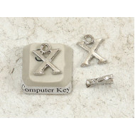 Alphabet pendant charm, X, about 12mm, each