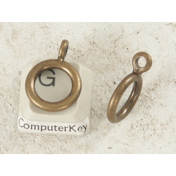 Ring with loop, Antiqued Brass