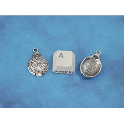 Charm / Pendant, Ladybug, Lady Bird, antiqued silver