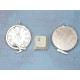 Pendant, clockface, bird, gear edge, ant silver
