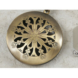 SECONDS: Filigree locket, antique bronze 32mm steampunk style