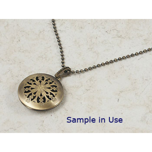 Filigree locket, antique bronze 32mm steampunk style