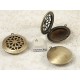 Filigree locket, antique bronze 32mm rennaissance steampunk style