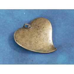 Curly Mod Heart pendant, 23x32mm, antiqued bronze