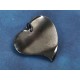 Curly Mod Heart pendant, 23x32mm, gunmetal black