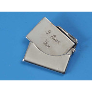 Charm, openable hand bag envelope with letter, white bronze