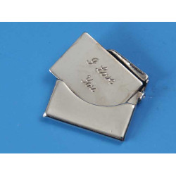 Charm, openable hand bag envelope with letter, white bronze