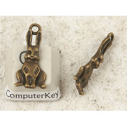 BULK PACK 20 Charms, Rabbit, 25x10mm, NF antiqued bronze, bag of 20