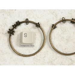 Hanging flower bower, antiqued bronze 47mm, per 5