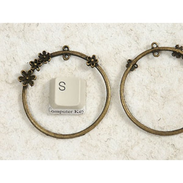 Hanging flower bower, antiqued bronze 47mm, per 5