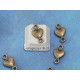 Connector, 2 loops, 15mm heart, NF antiqued bronze