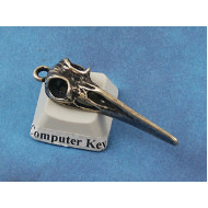 Hummingbird Bird Skull pendant, ant. brass