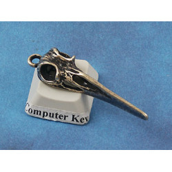 Hummingbird Bird Skull pendant, ant. brass