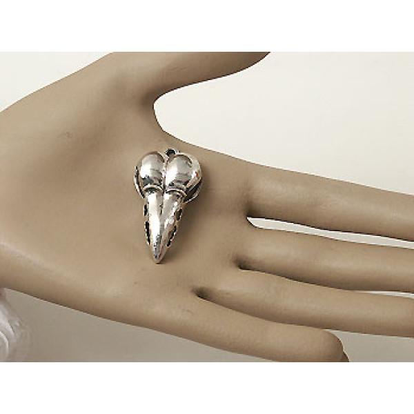 Big Bird Skull pendant, ant. silver