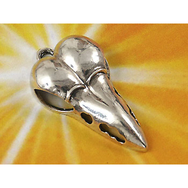 Big Bird Skull pendant, ant. silver