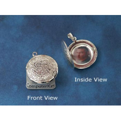 SECONDS Round Locket, 20mm, silver plated, opens