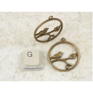 Cherry Blossom with Bird, antiqued bronze